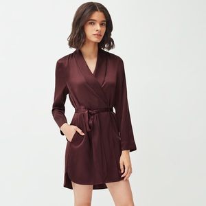 Reformation Silk Robe Dress